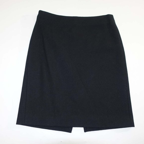 J. Crew Women's Straight Pencil Skirt Size 4 Black Wool Blend Knee Length Lined